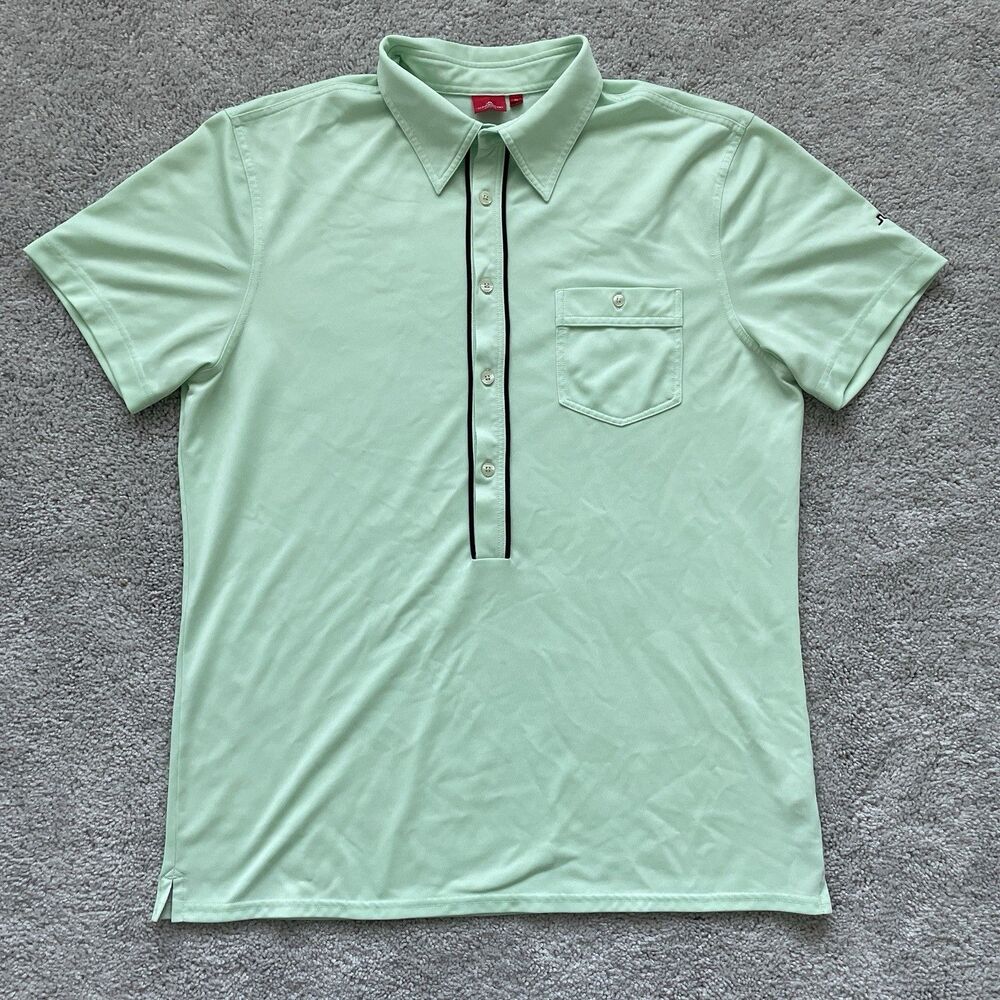 J Lindeberg Polo Shirt Men's XL Golf Mint Green Short Sleeve Golf Tennis Casual